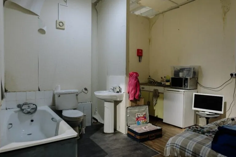 A roomset made by IKEA in partnership with Shelter for their &#x27;Real Life Roomsets&#x27; campaign. It highlights the living conditions of people who are homeless 