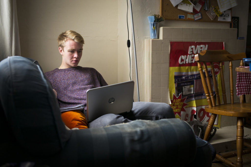 Young person on a laptop