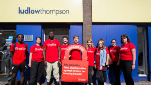 DSS campaigners standing outside Ludlow Thompson