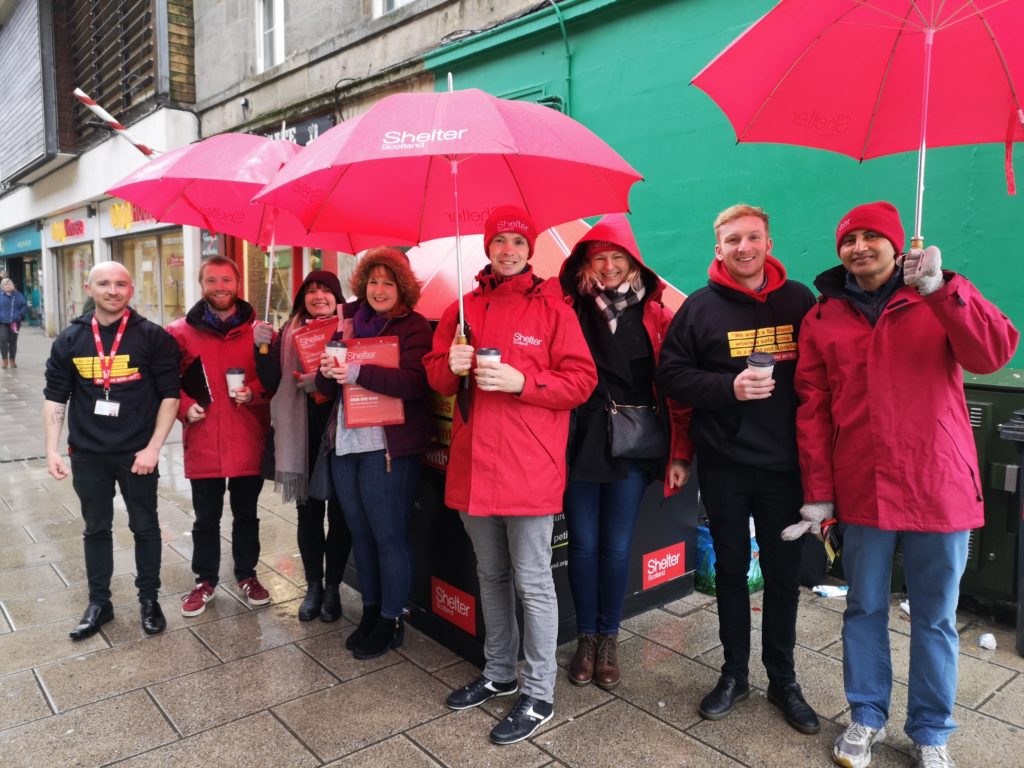 Umbrellas Edinburgh campaign day